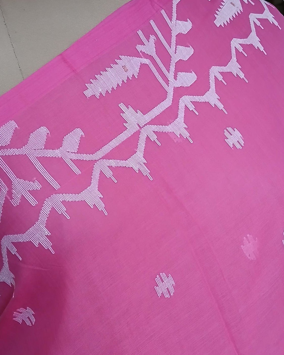 Soft Cotton Jamdani Handweave from Phulia – (JCHS0048) - Image 3