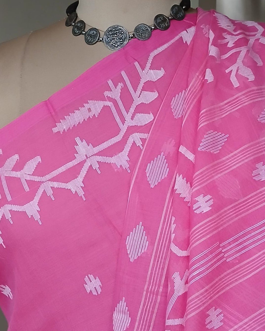 Soft Cotton Jamdani Handweave from Phulia – (JCHS0048) - Image 7
