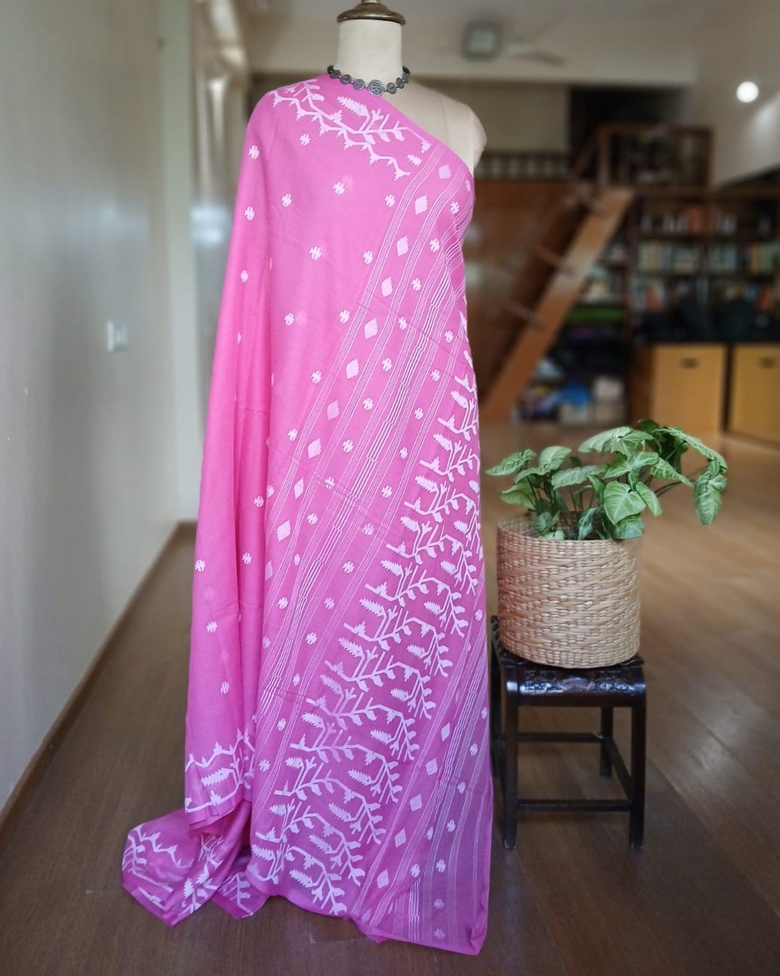 Soft Cotton Jamdani Handweave from Phulia – (JCHS0048) - Image 8
