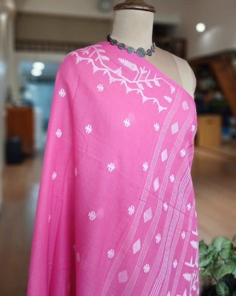 Soft Cotton Jamdani Handweave from Phulia – (JCHS0048) - Image 9