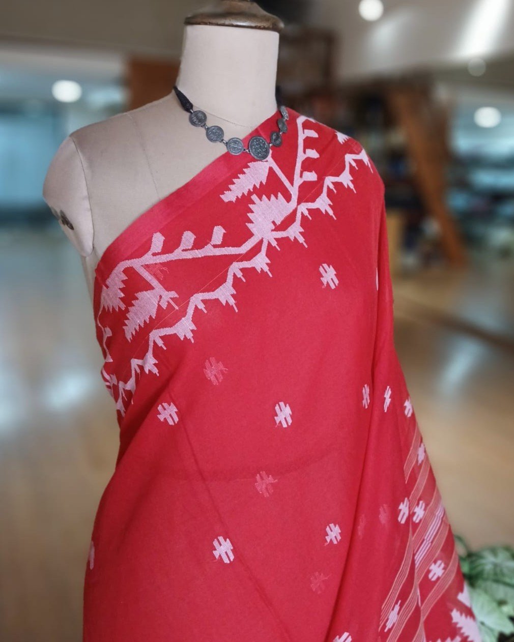 Soft Cotton Jamdani Handweave from Phulia – (JCHS0049) - Image 2