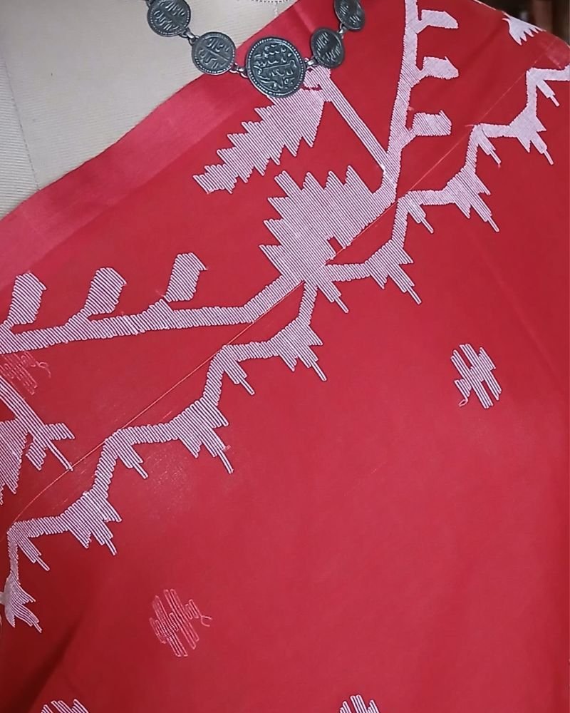 Soft Cotton Jamdani Handweave from Phulia – (JCHS0049) - Image 3