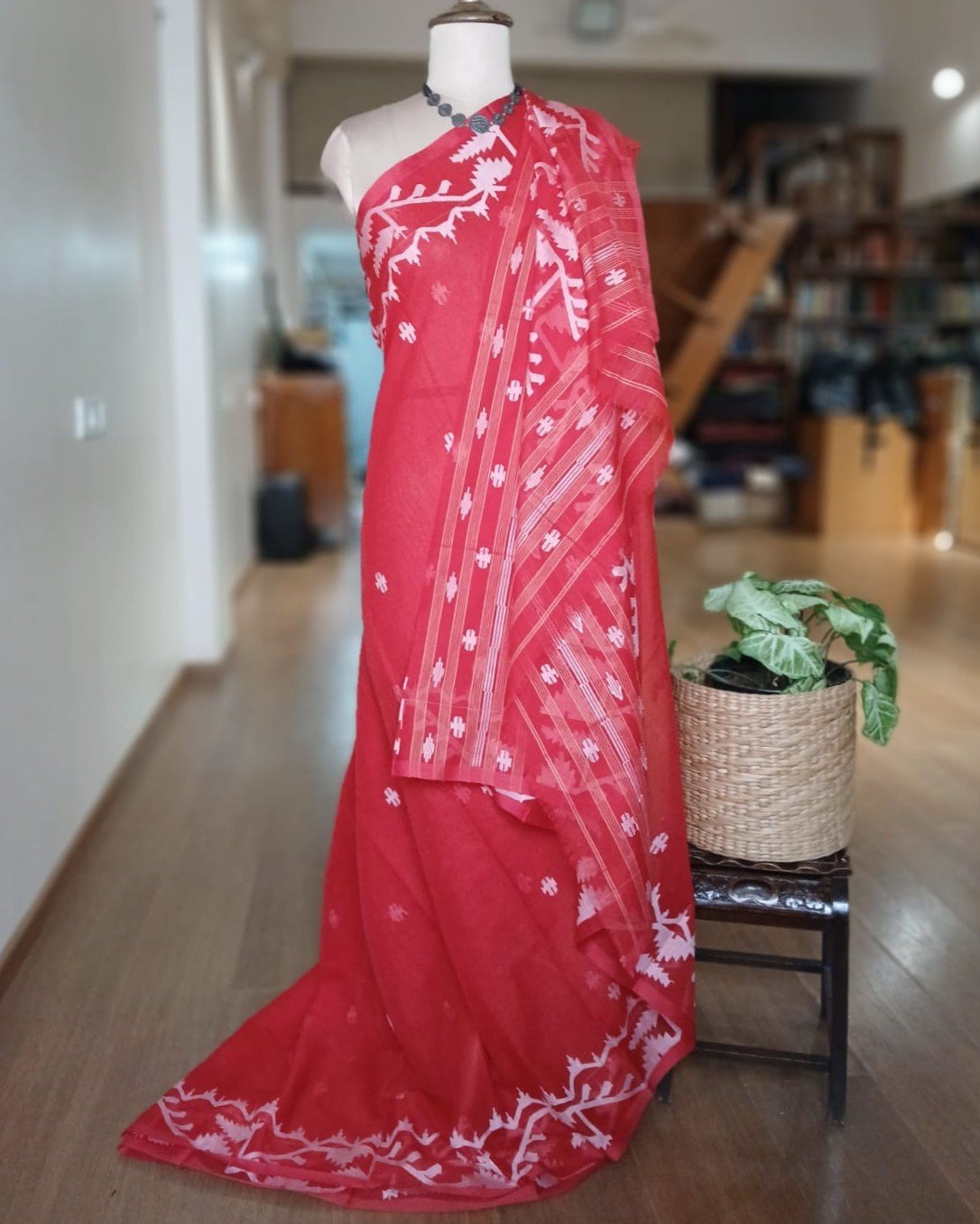 Soft Cotton Jamdani Handweave from Phulia – (JCHS0049) - Image 5
