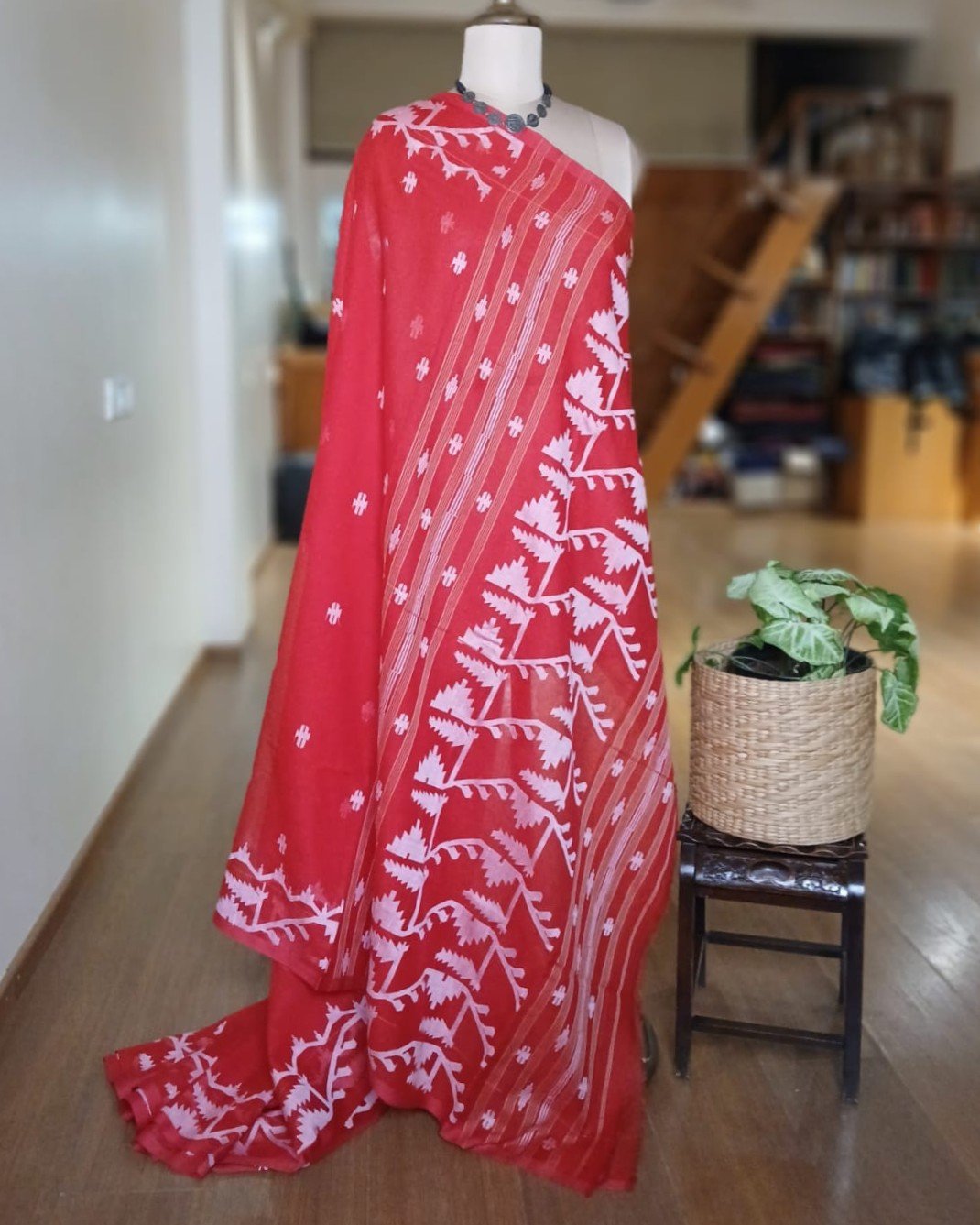 Soft Cotton Jamdani Handweave from Phulia – (JCHS0049) - Image 8