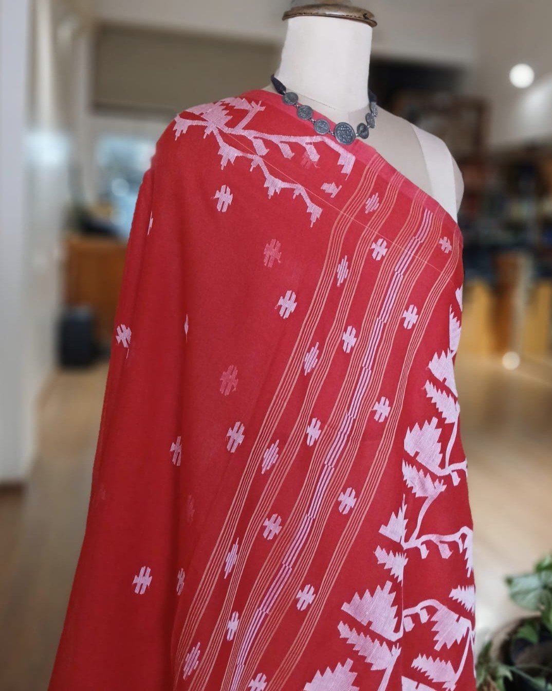 Soft Cotton Jamdani Handweave from Phulia – (JCHS0049) - Image 9
