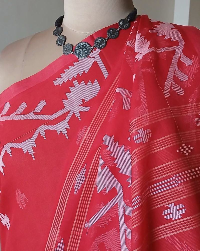 Soft Cotton Jamdani Handweave from Phulia – (JCHS0049) - Image 7