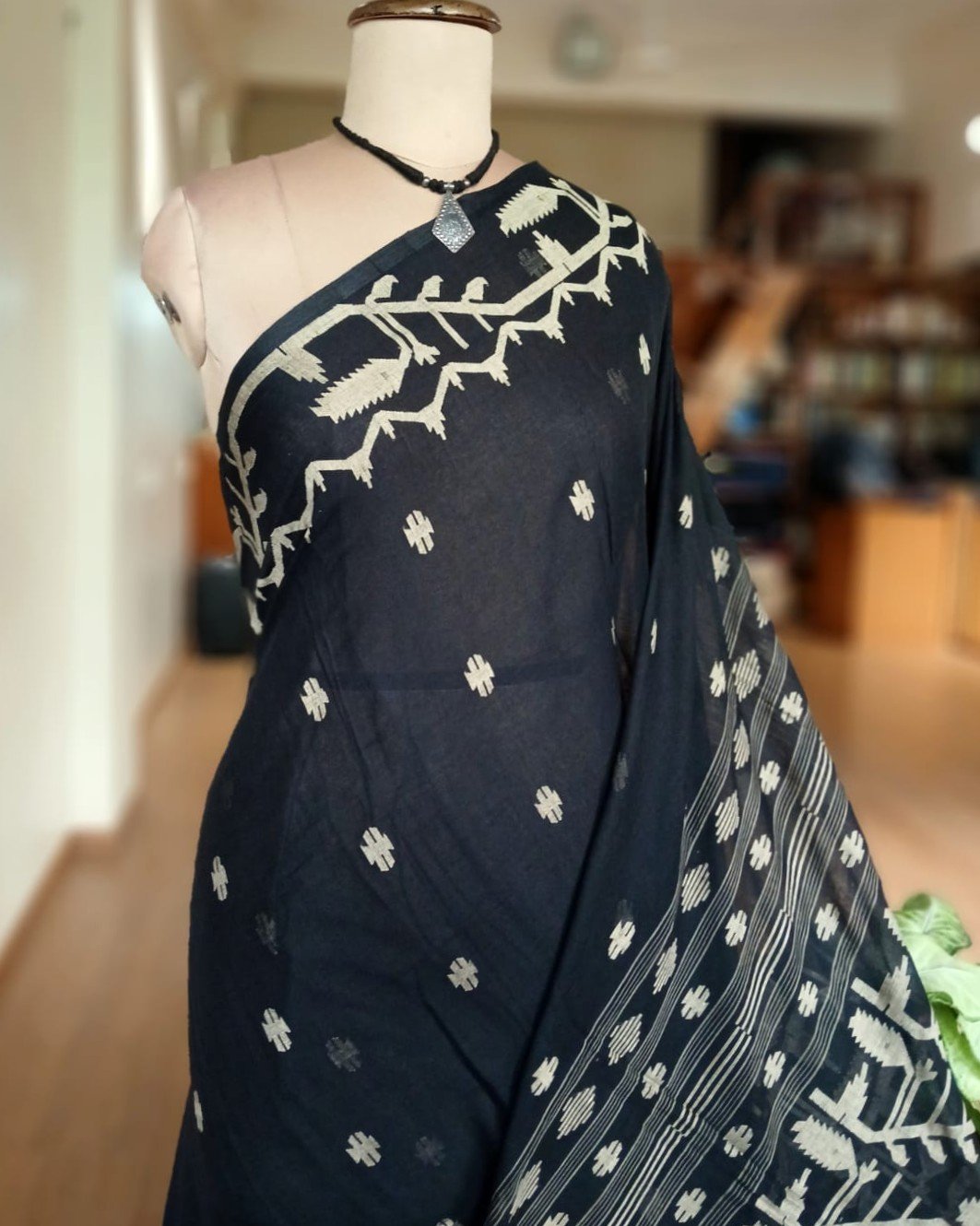 Soft Cotton Jamdani Handweave from Phulia – (JCHS0052) - Image 2