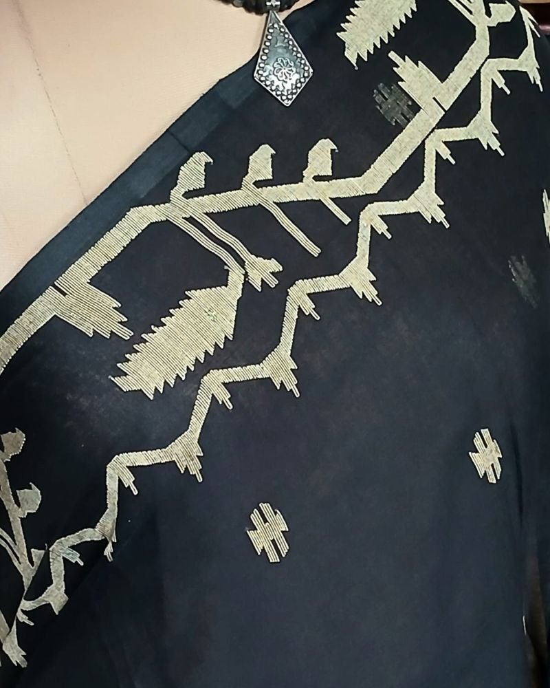 Soft Cotton Jamdani Handweave from Phulia – (JCHS0052) - Image 3
