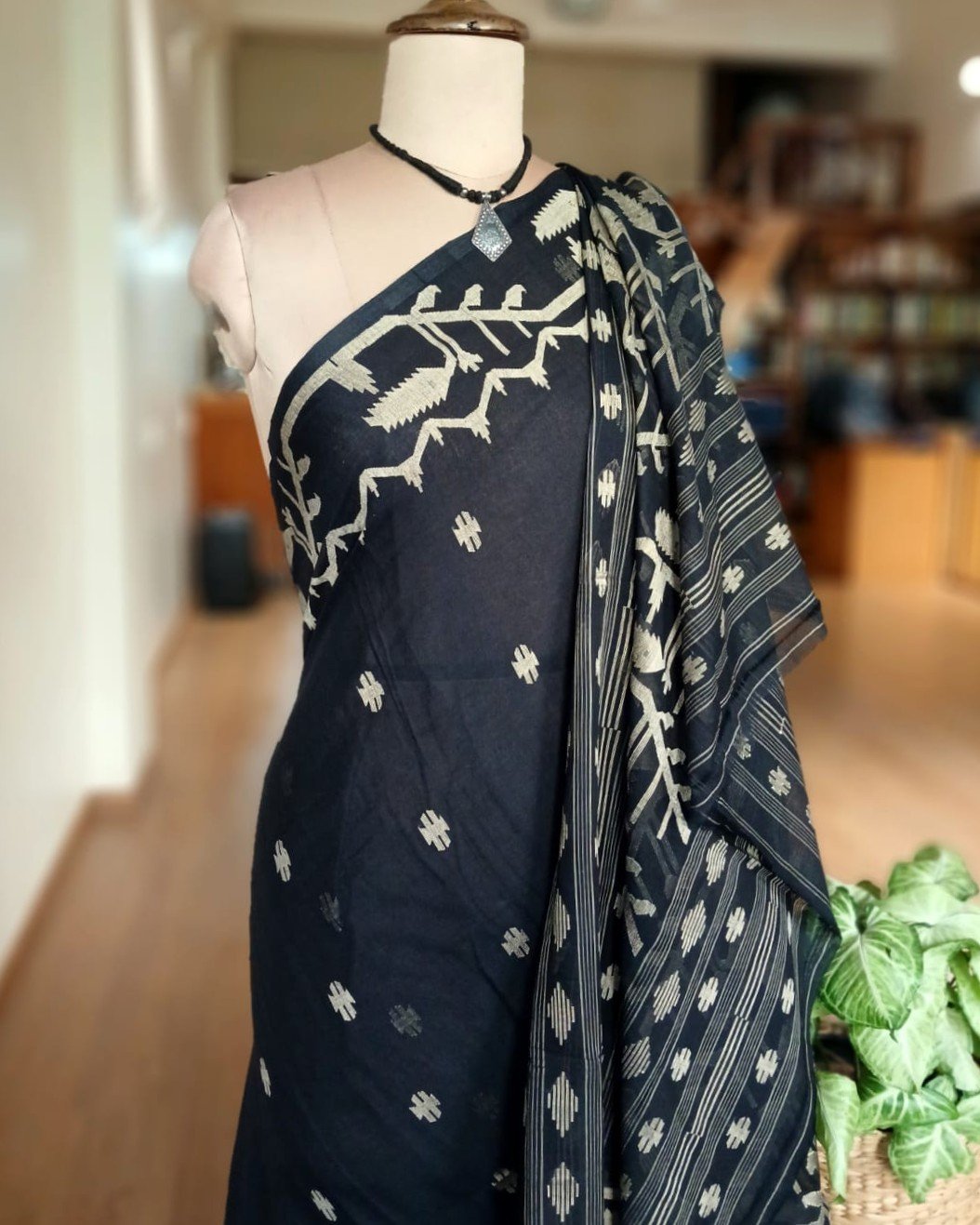 Soft Cotton Jamdani Handweave from Phulia – (JCHS0052) - Image 6