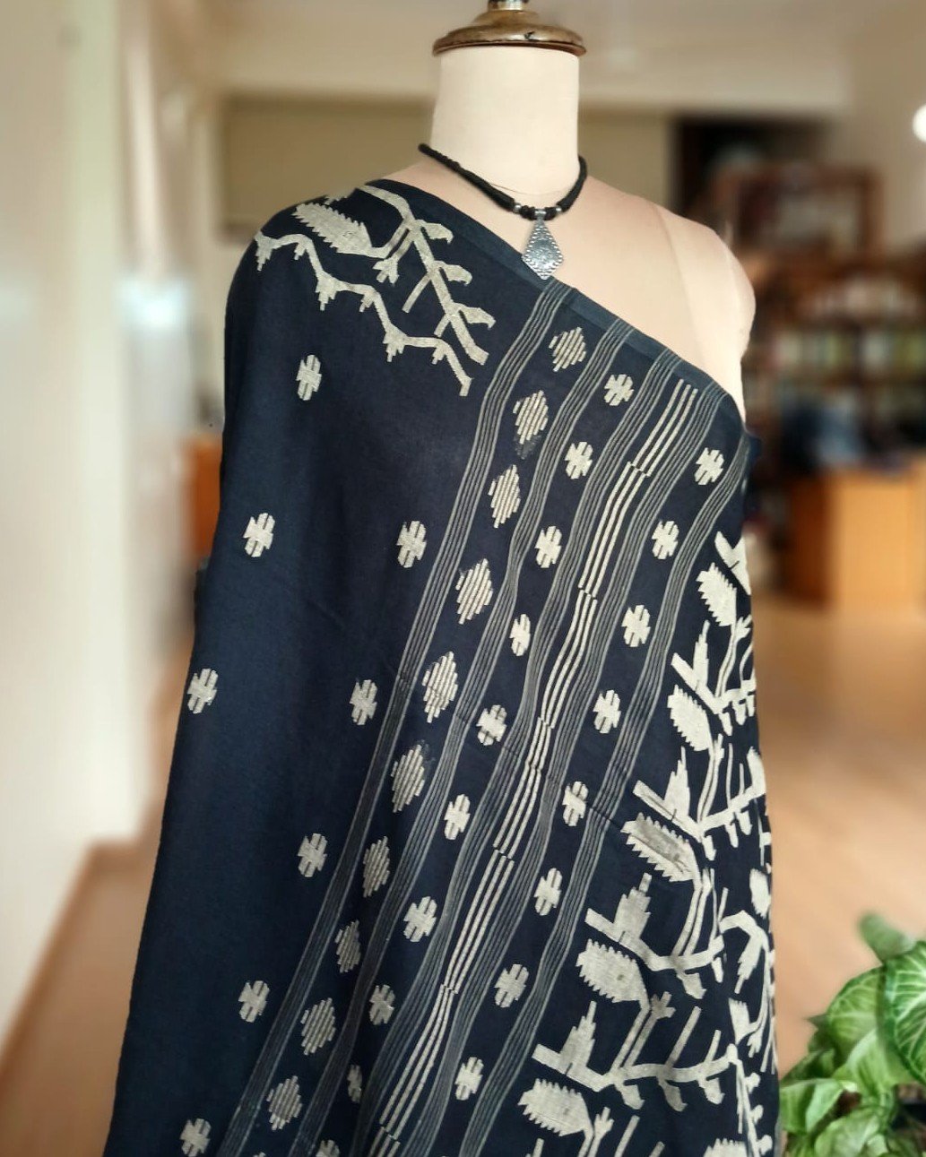 Soft Cotton Jamdani Handweave from Phulia – (JCHS0052) - Image 9