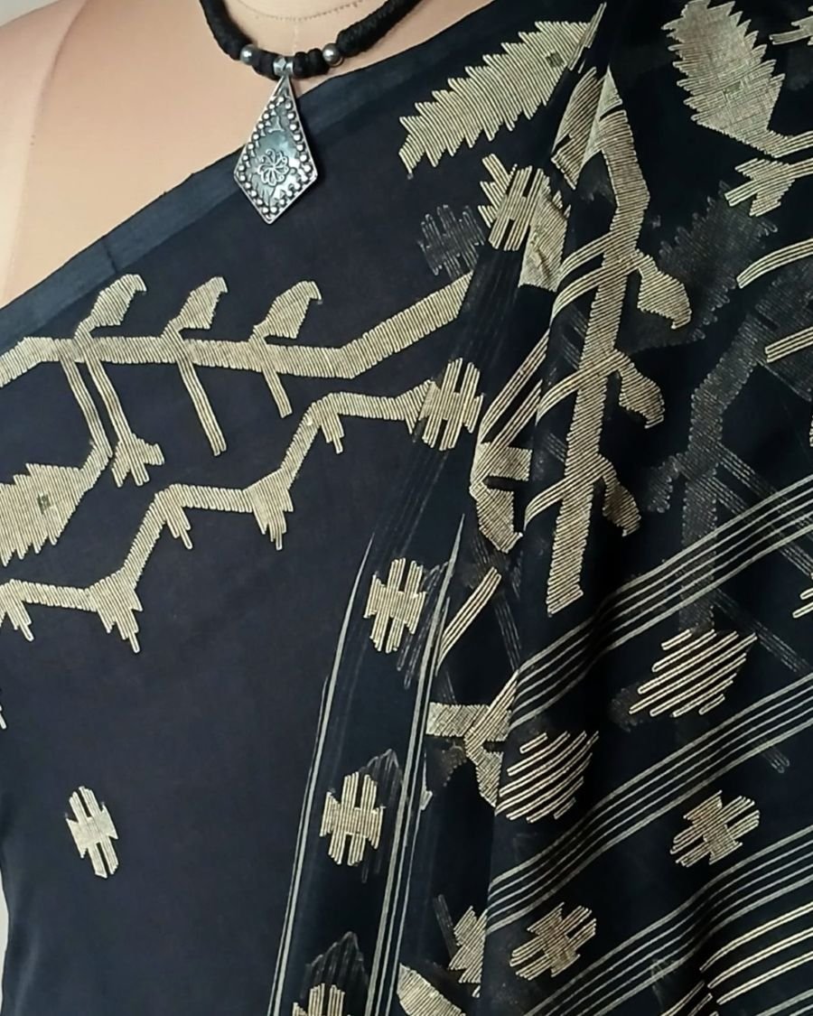 Soft Cotton Jamdani Handweave from Phulia – (JCHS0052) - Image 7