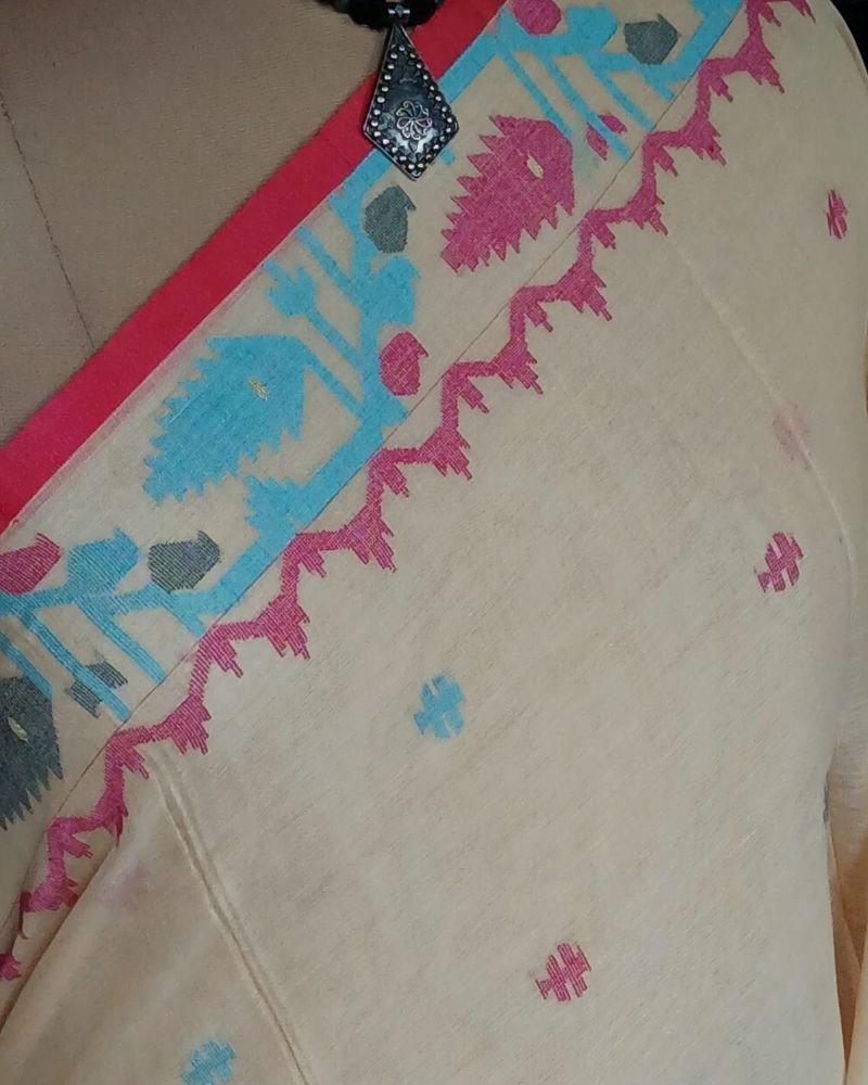 Soft Cotton Jamdani Handweave from Phulia – (JCHS0053) - Image 2
