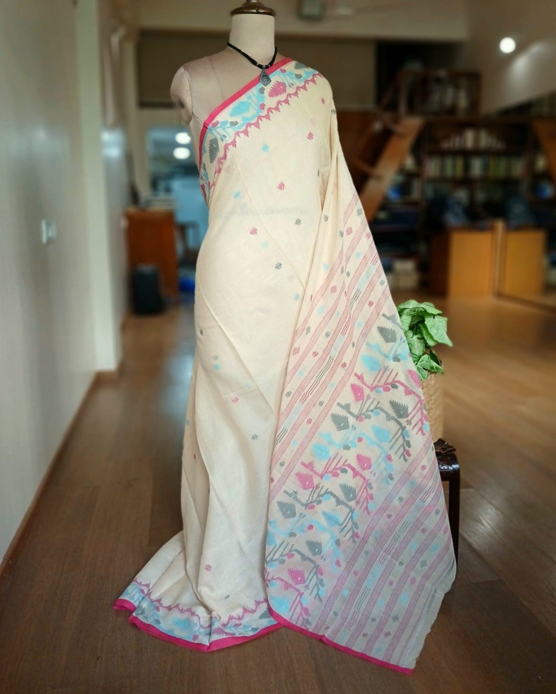 Soft Cotton Jamdani Handweave from Phulia – (JCHS0053)