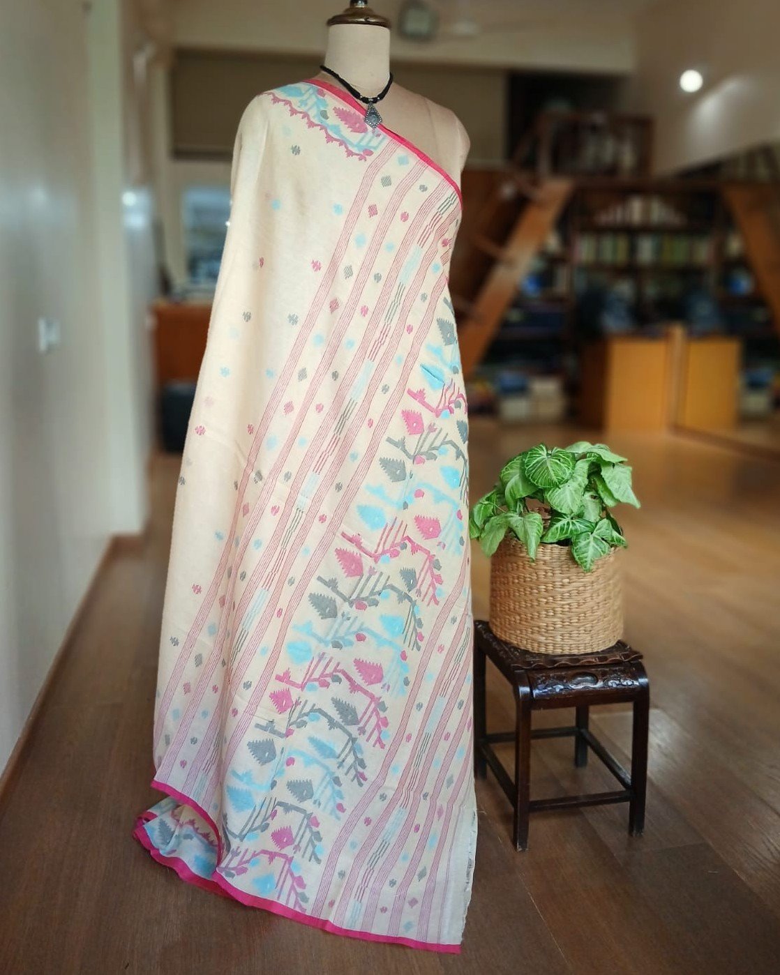 Soft Cotton Jamdani Handweave from Phulia – (JCHS0053) - Image 7