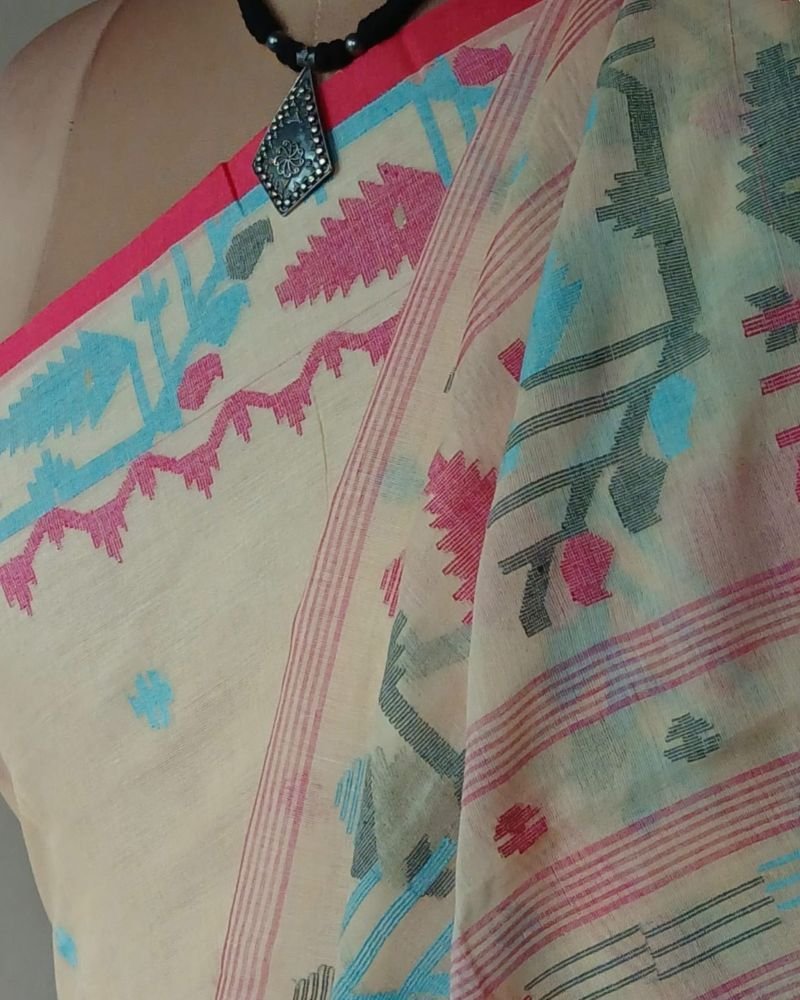 Soft Cotton Jamdani Handweave from Phulia – (JCHS0053) - Image 6