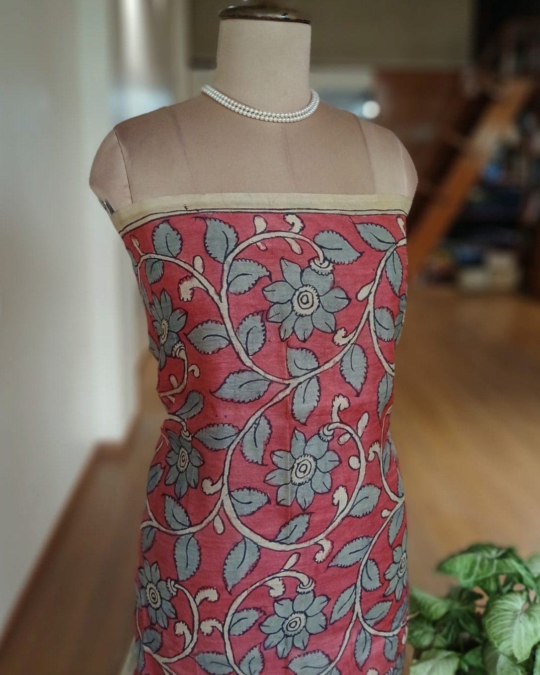 Handpainted Pen Kalamkari Saree – (HPKS0008) - Image 13