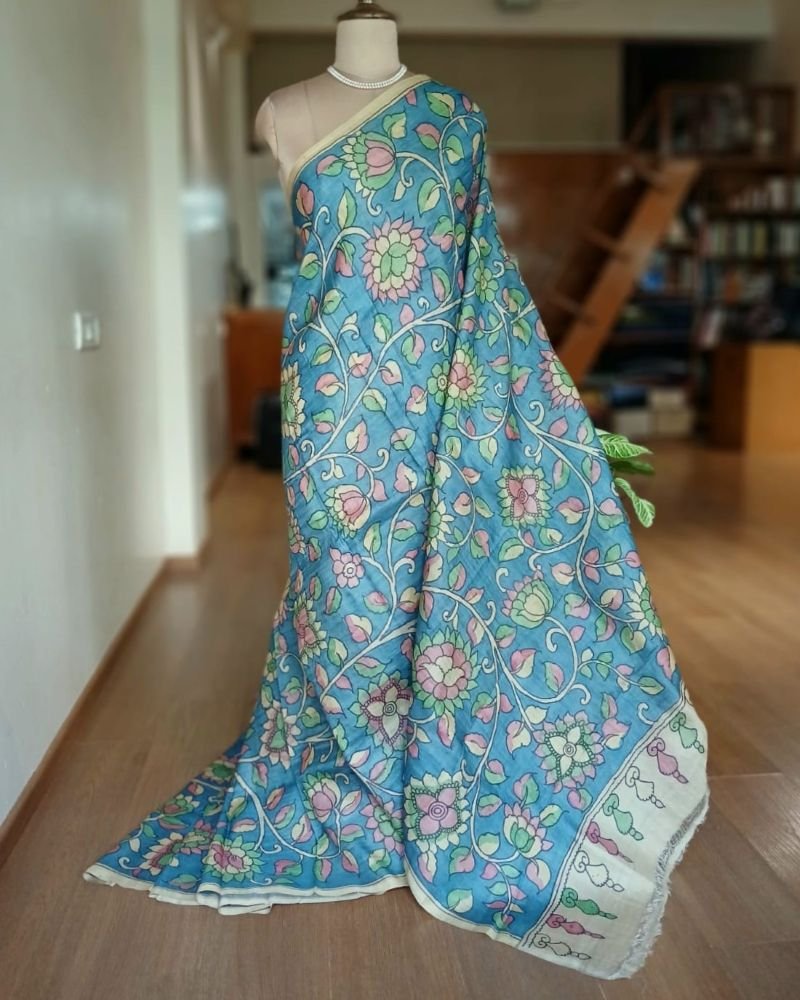 Handpainted Pen Kalamkari Saree – (HPKS0010)