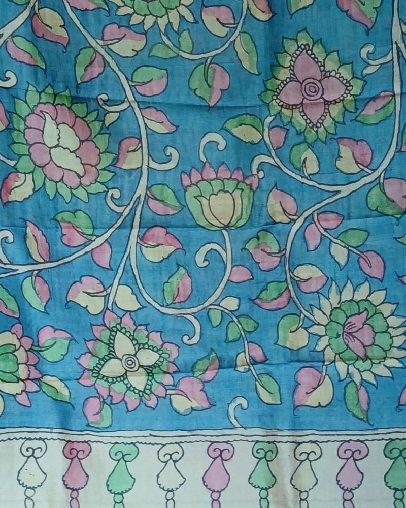 Handpainted Pen Kalamkari Saree – (HPKS0010) - Image 10
