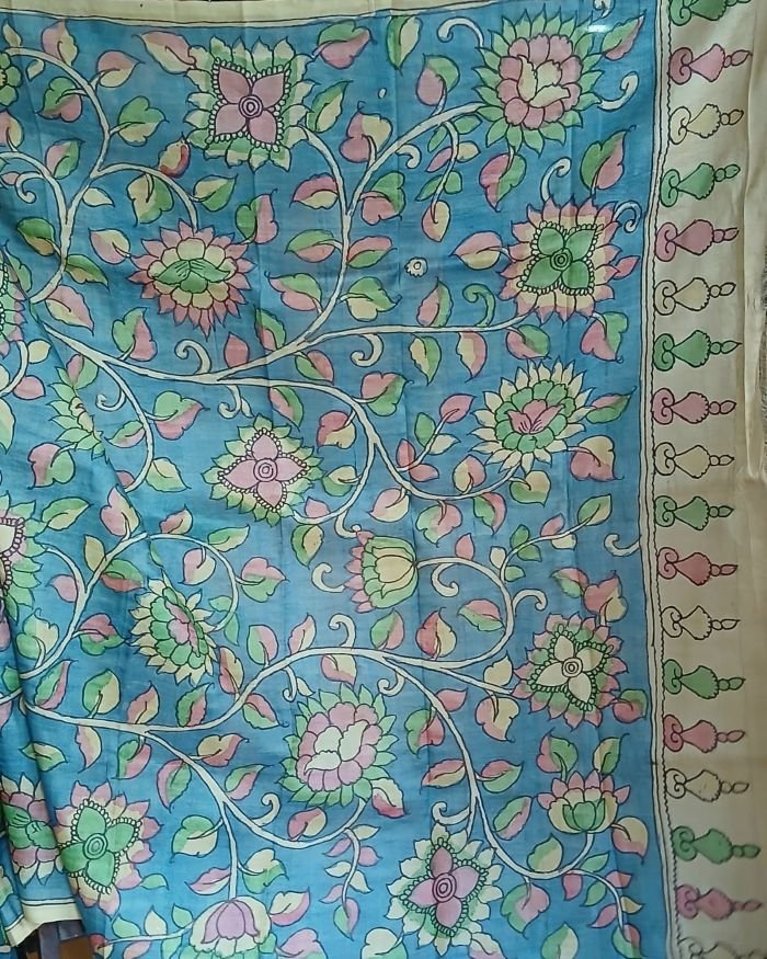 Handpainted Pen Kalamkari Saree – (HPKS0010) - Image 5